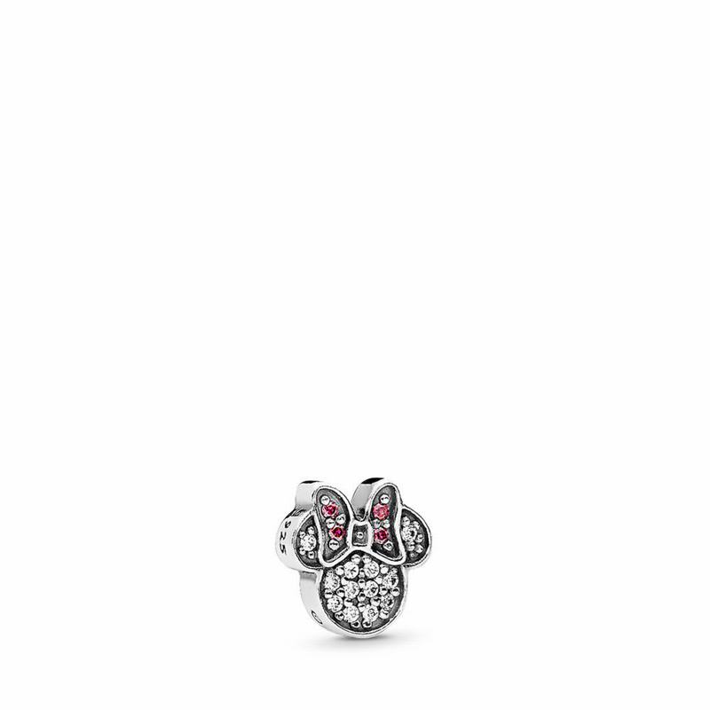 Pandora Disneyr, Sparkling Minnie Icon Petite Locket Charm - Sterling Silver/Red/Cubic Zirconia - Ca